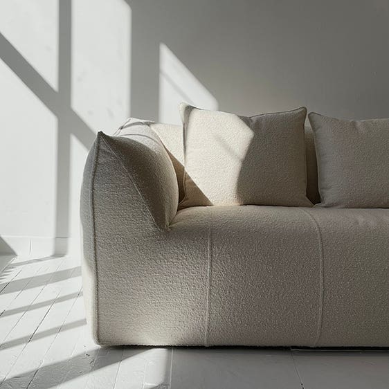 The iconic Le Bambole sofa by Mario Bellini at Athena Calderone’s EyeSwoon Headquarters.