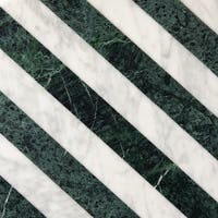 Marmo rigato bianco Carrara e verde Alpi opaco